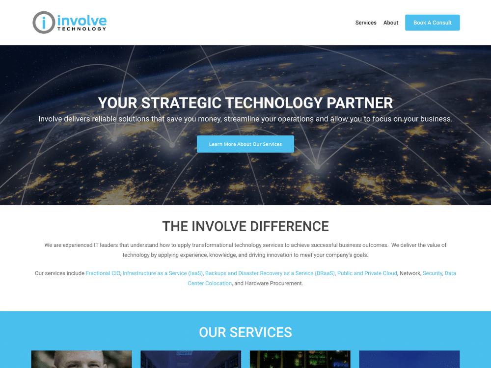SSMCommunications Sample of Our Work: Involve IT (Snapshot of Home Page)